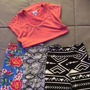 LuLaRoe full outfit set (3 pair of leggings and one top that matches all)